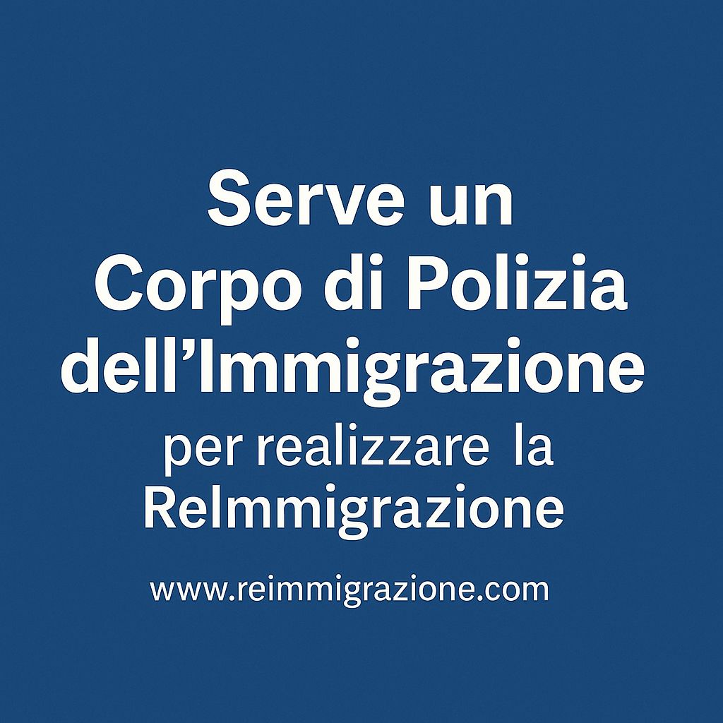 Serve un Corpo di Polizia dell’Immigrazione per realizzare la ReImmigrazione