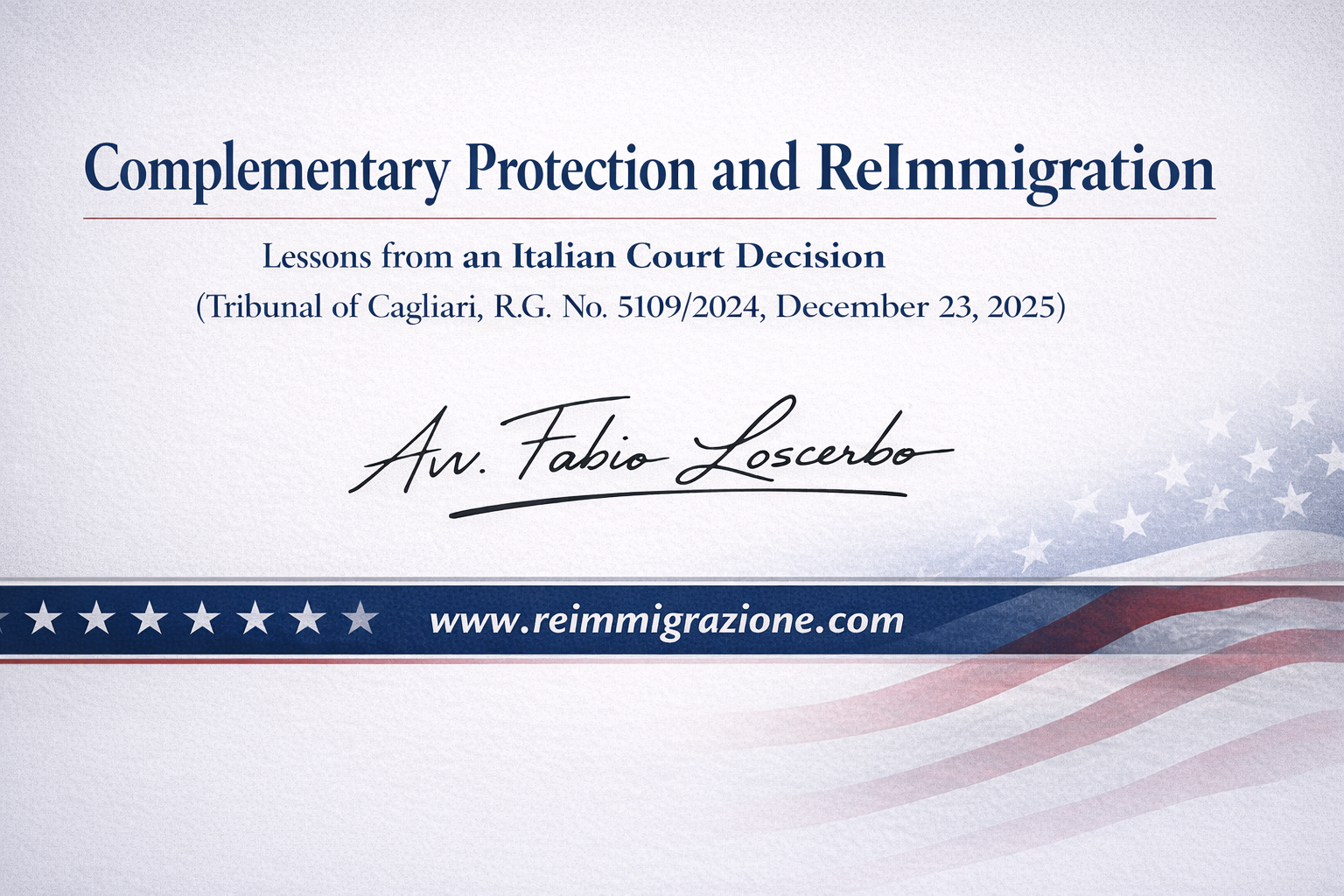 Complementary Protection and ReImmigration