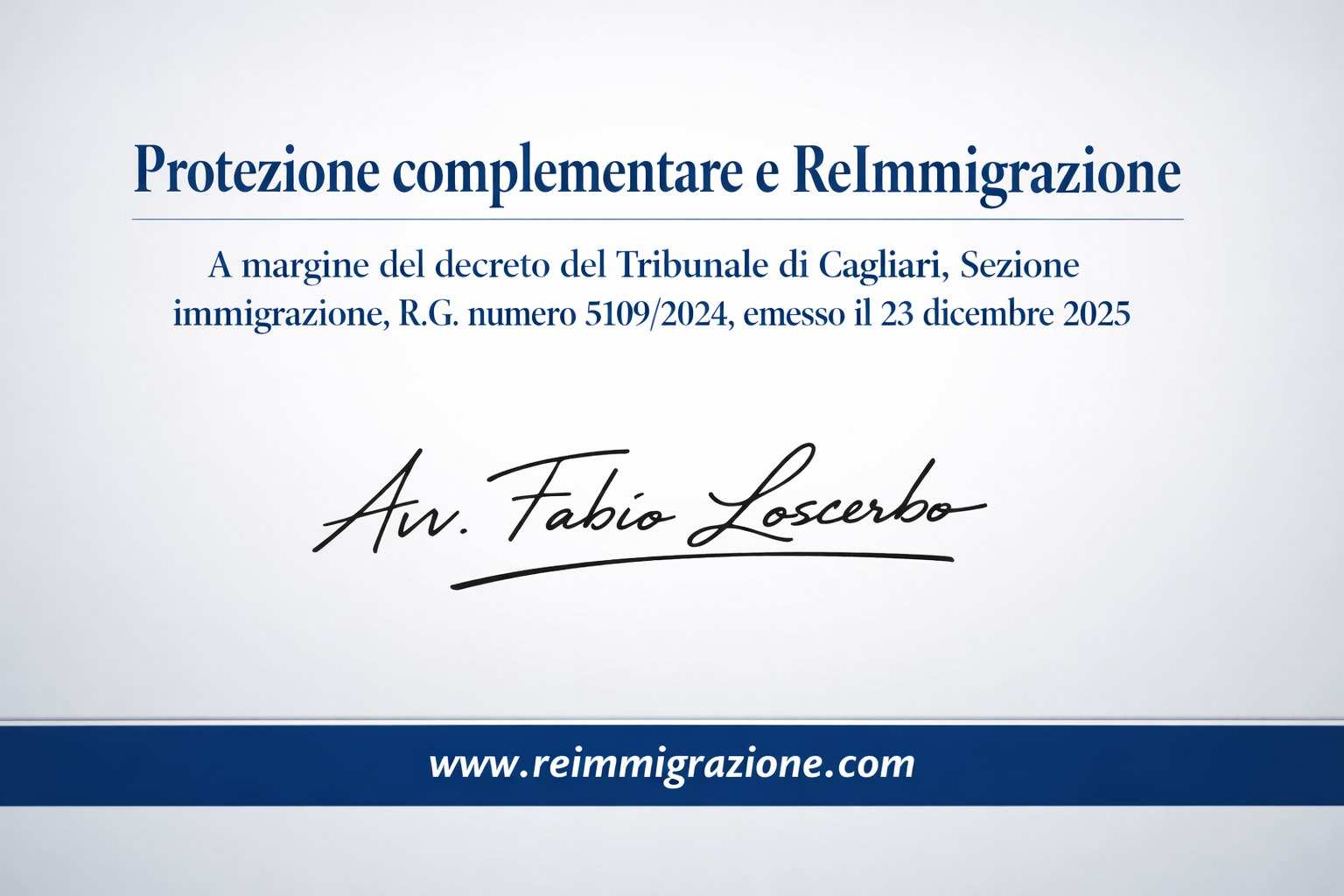 Protezione complementare e ReImmigrazione