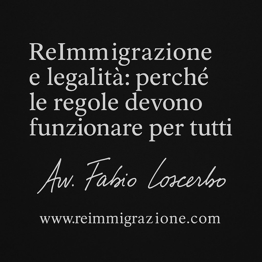 ReImmigrazione e legalità: perché le regole devono funzionare per tutti