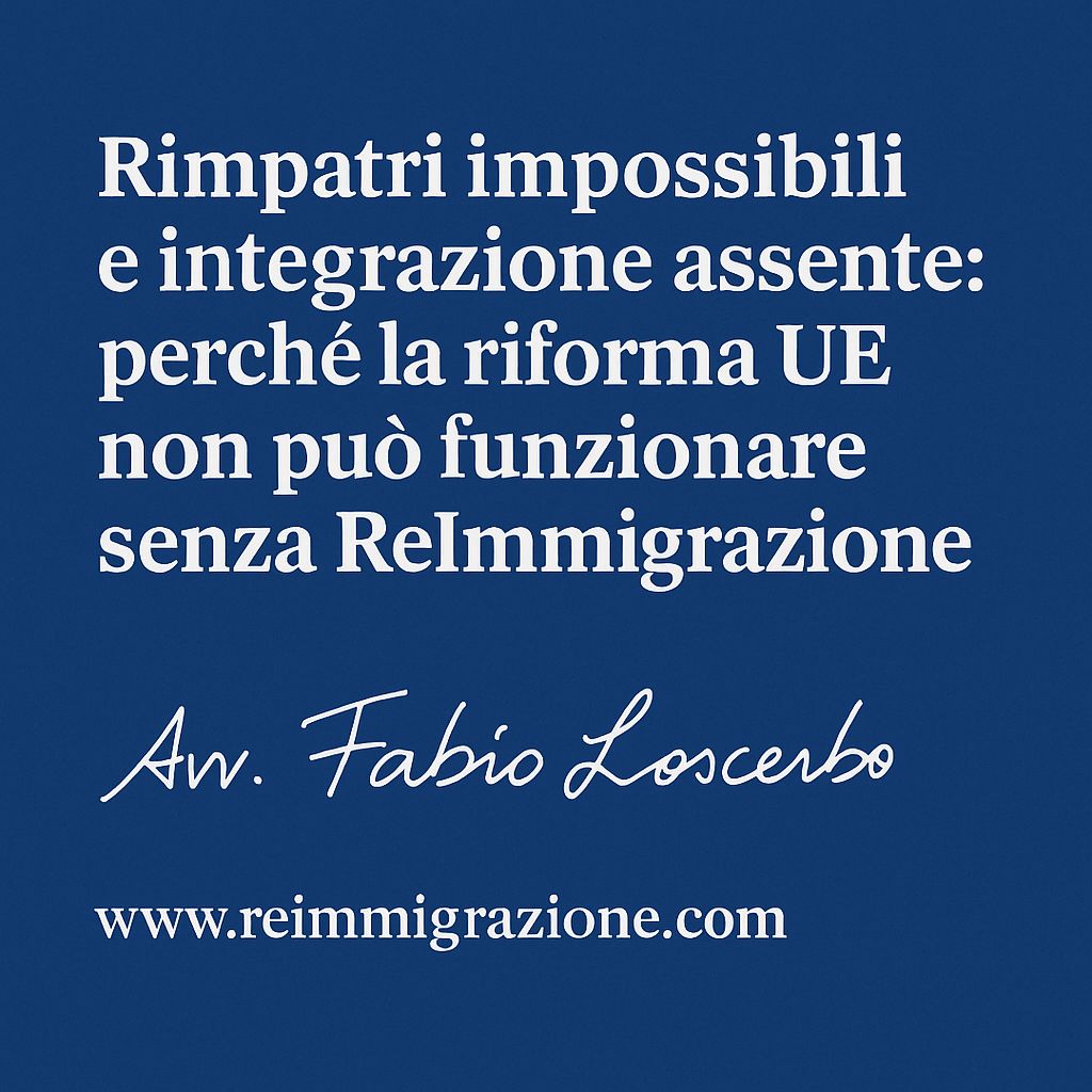 Rimpatri impossibili e integrazione assente: perché la riforma UE non può funzionare senza ReImmigrazione