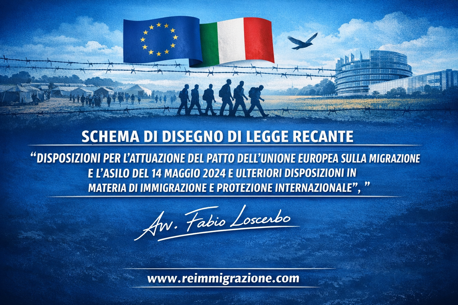 SCHEMA DI DISEGNO DI LEGGE RECANTE “DISPOSIZIONI PER L’ATTUAZIONE DEL PATTO DELL’UNIONE EUROPEA SULLA MIGRAZIONE E L’ASILO DEL 14 MAGGIO 2024 E ULTERIORI DISPOSIZIONI IN MATERIA DI IMMIGRAZIONE E PROTEZIONE INTERNAZIONALE” – Formalizzazione del principio di ReImmigrazione come categoria giuridica nell’ambito della protezione complementare