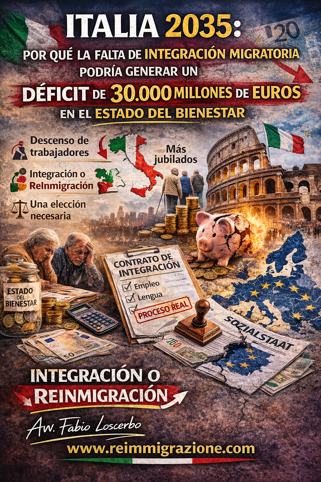 Italia 2035: por qué la falta de integración migratoria podría generar un déficit de 30.000 millones de euros en el Estado del bienestar