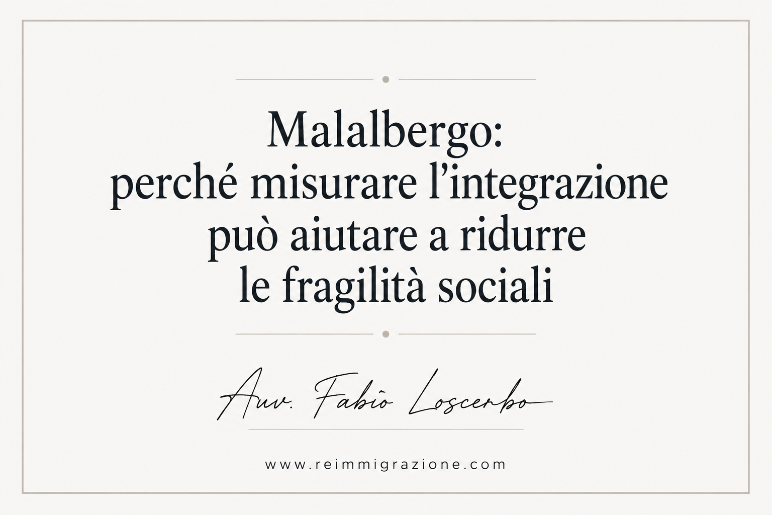 Malalbergo: perché misurare l'integrazione può aiutare a ridurre le fragilità sociali