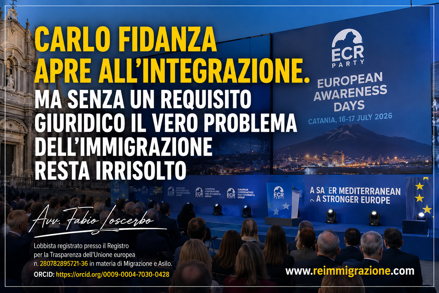 Carlo Fidanza apre all'integrazione. Ma senza un requisito giuridico il vero problema dell'immigrazione resta irrisolto