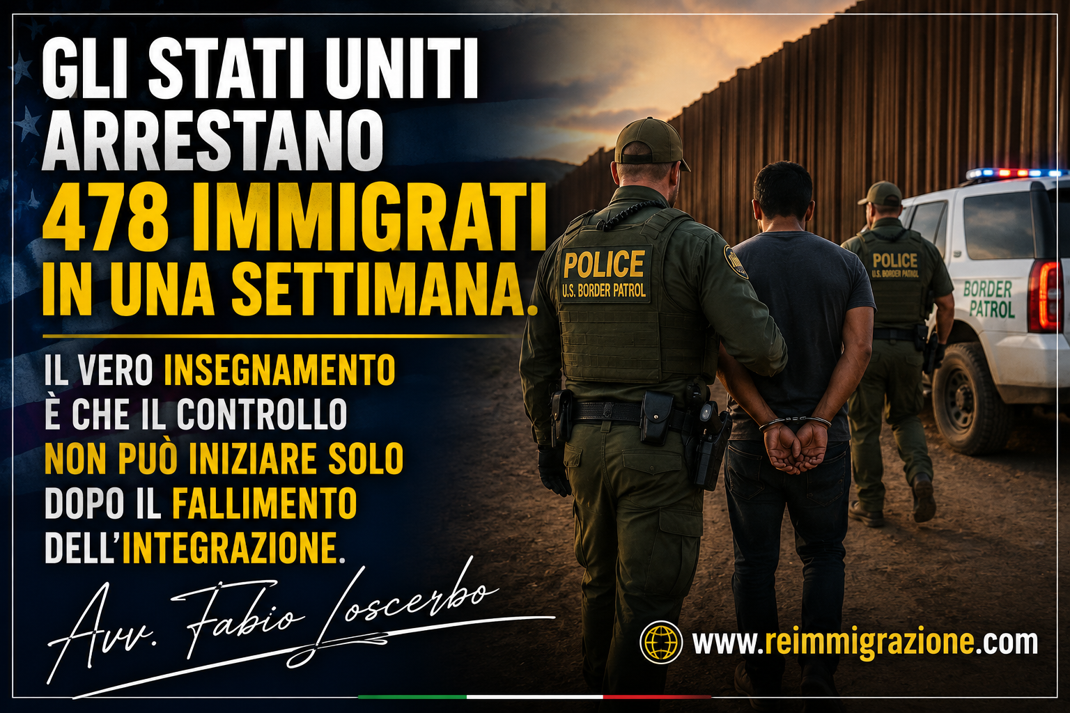Gli Stati Uniti arrestano 478 immigrati in una settimana. Il vero insegnamento è che il controllo non può iniziare solo dopo il fallimento dell'integrazione