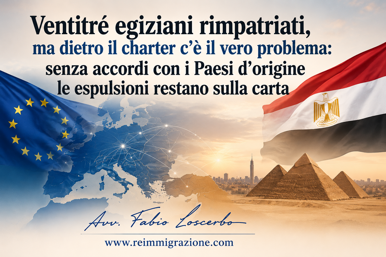 Ventitré egiziani rimpatriati, ma dietro il charter c’è il vero problema: senza accordi con i Paesi d’orig ine le espulsioni restano sulla carta