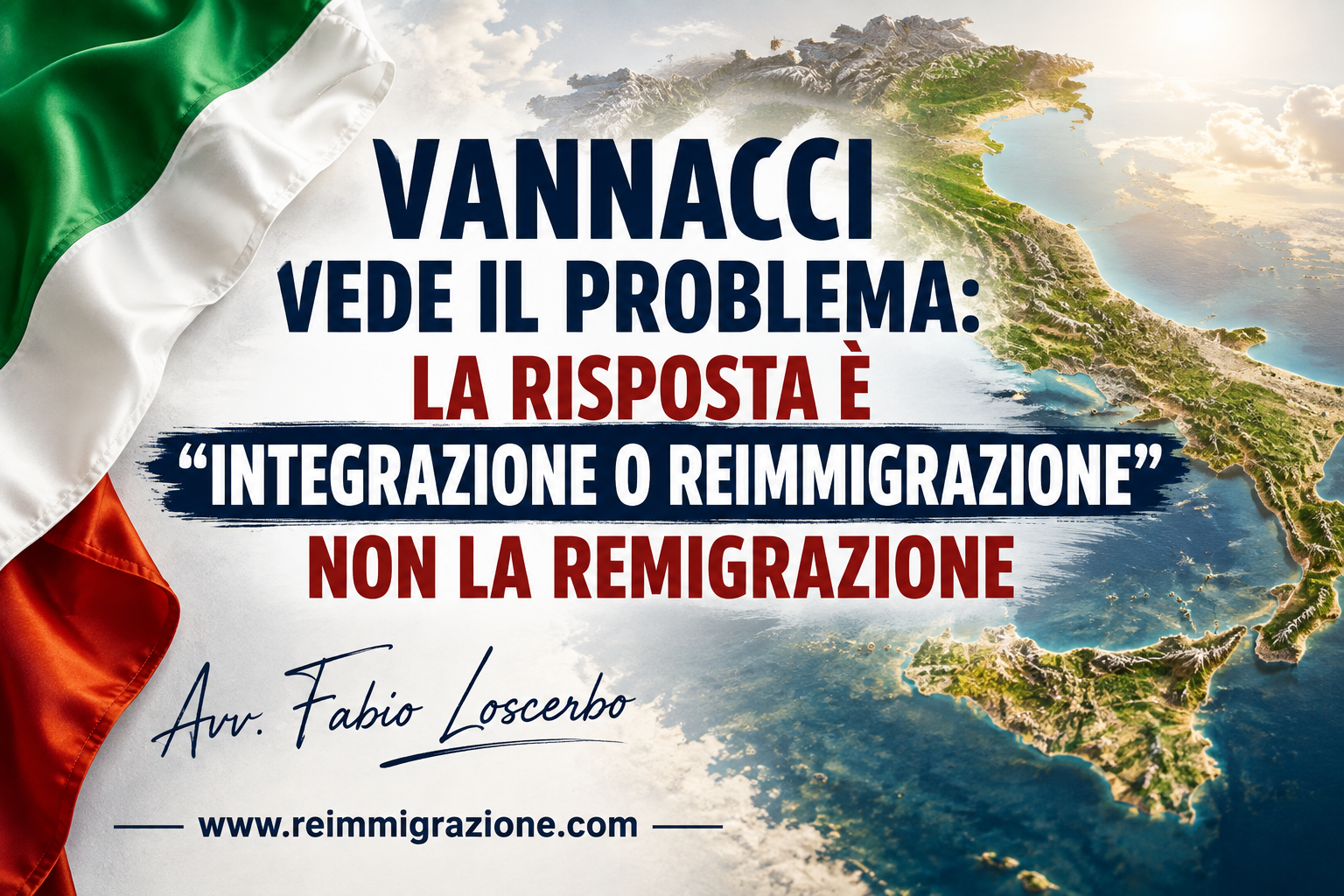Vannacci vede il problema: la risposta è “Integrazione o ReImmigrazione”, non la remigrazione
